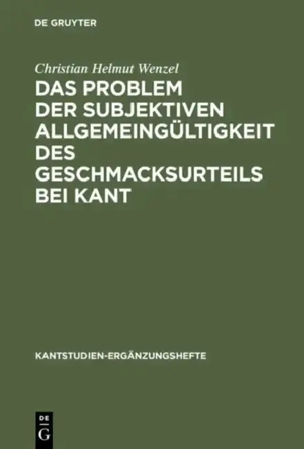 Cover of Das Problem der subjektiven Allgemeingültigkeit des Geschmacksurteils bei Kant