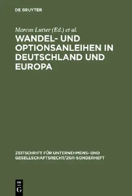 Cover of Wandel- Und Optionsanleihen in Deutschland Und Europa