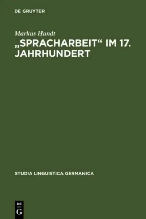 Cover of "Spracharbeit" im 17. Jahrhundert