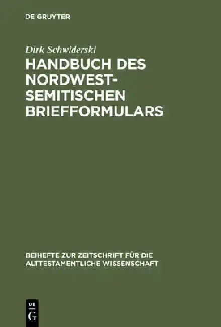 Cover of Handbuch des nordwestsemitischen Briefformulars