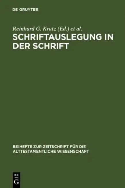 Cover of Schriftauslegung in der Schrift
