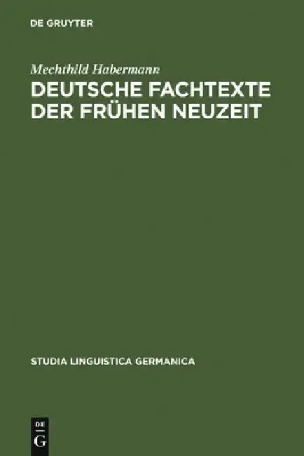 Cover of Deutsche Fachtexte der frühen Neuzeit
