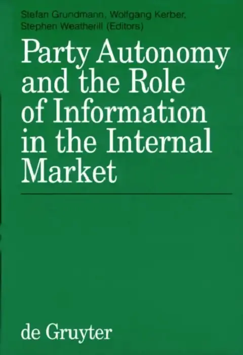 Cover of Party Autonomy and the Role of Information in the Internal Market