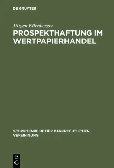 Cover of Prospekthaftung im Wertpapierhandel