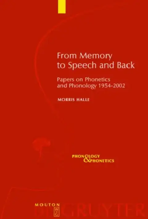 Cover of From Memory to Speech and Back