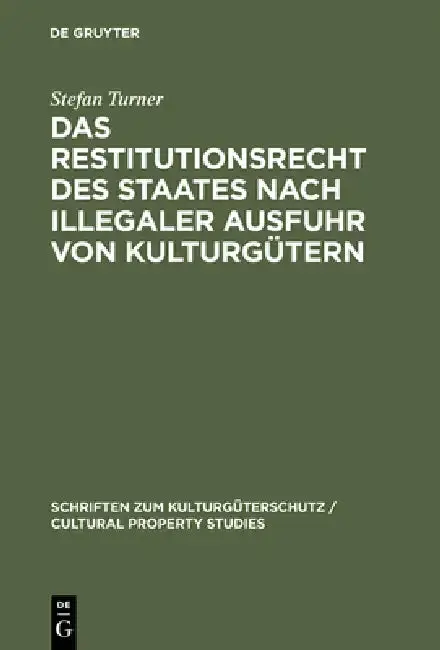 Cover of Das Restitutionsrecht des Staates nach illegaler Ausfuhr von Kulturgütern