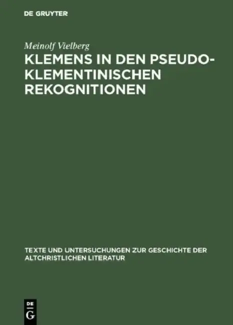 Cover of Klemens in den pseudoklementinischen Rekognitionen