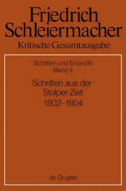 Cover of Schriften aus der Stolper Zeit (1802-1804)