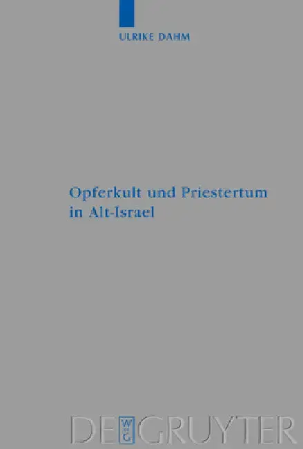 Cover of Opferkult und Priestertum in Alt-Israel