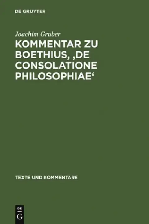 Cover of Kommentar Zu Boethius, 'de Consolatione Philosophiae'