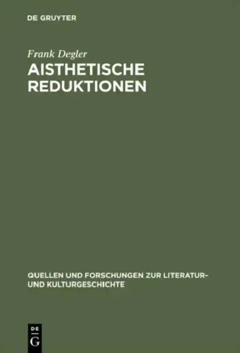 Cover of Aisthetische Reduktionen