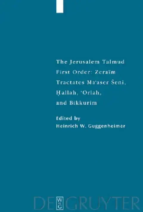 Cover of Tractates Ma'aser Seni, Hallah, 'Orlah, and Bikkurim