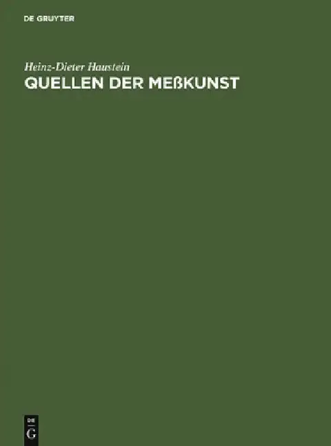 Cover of Quellen der Meßkunst