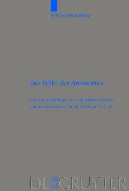 Cover of Das Edikt des Artaxerxes