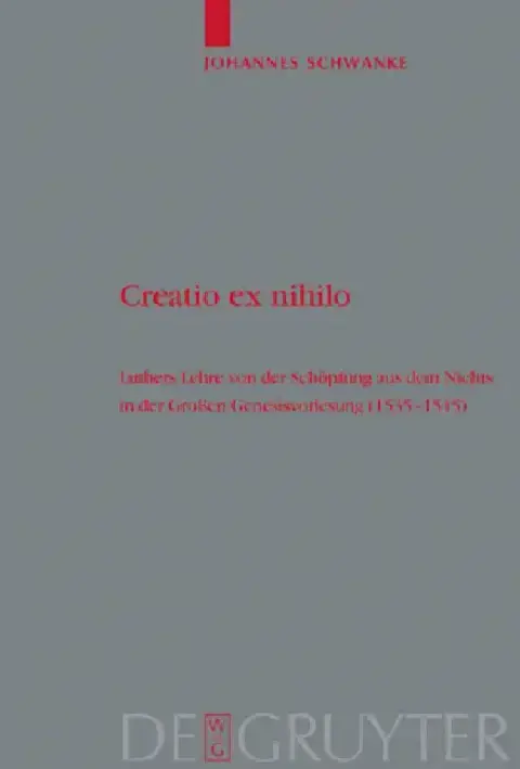 Cover of Creatio Ex Nihilo