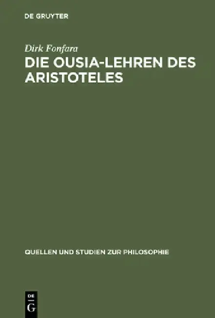 Cover of Die Ousia-Lehren des Aristoteles
