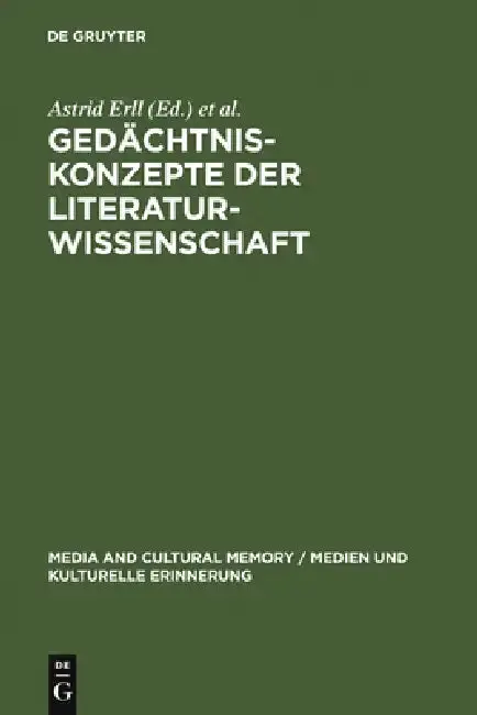 Cover of Gedächtniskonzepte der Literaturwissenschaft