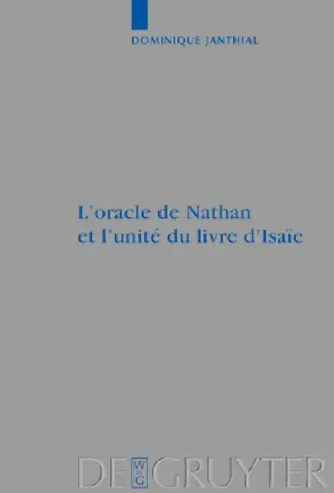 Cover of L'oracle de Nathan et l'unité du livre d'Isaïe