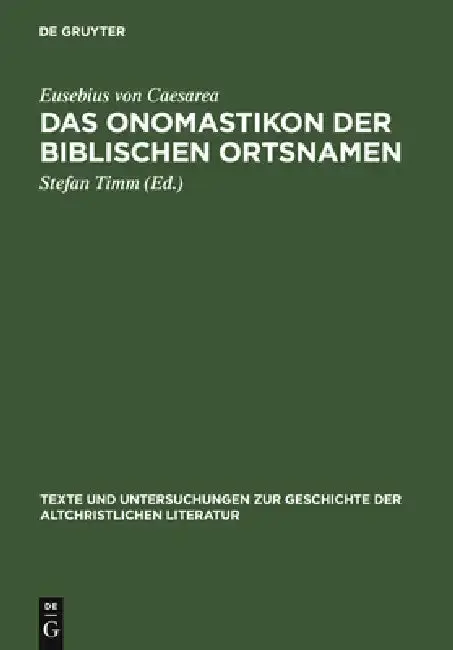 Cover of Das Onomastikon der biblischen Ortsnamen