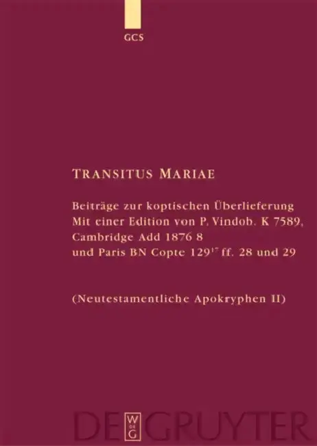 Cover of Transitus Mariae