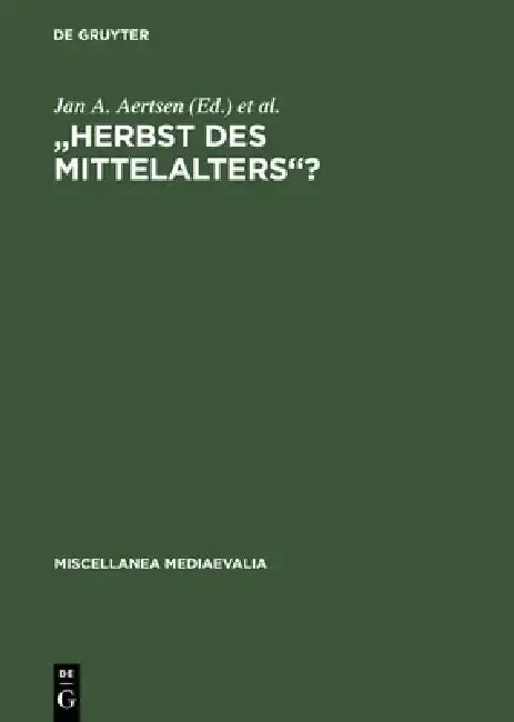Cover of "Herbst des Mittelalters"?