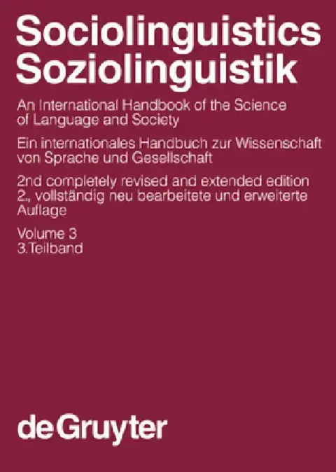 Cover of Sociolinguistics / Soziolinguistik. Volume 3