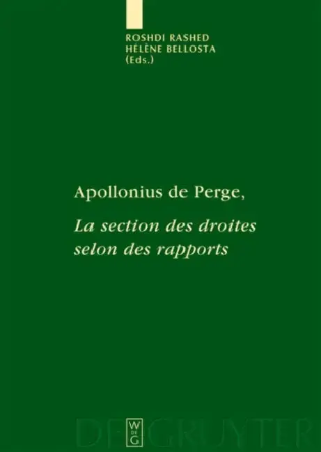 Cover of Apollonius de Perge, La section des droites selon des rapports