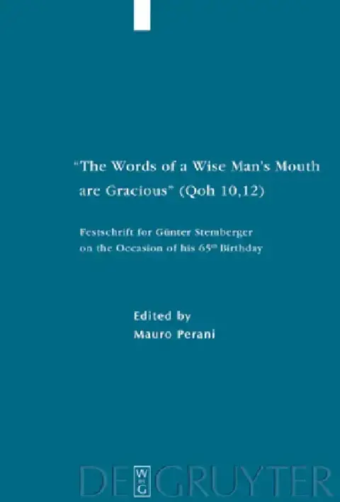 Cover of The Words of a Wise Man's Mouth Are Gracious (Qoh 10,12)