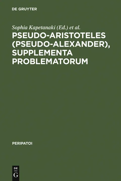 Cover of Pseudo-Aristoteles (Pseudo-Alexander), Supplementa Problematorum