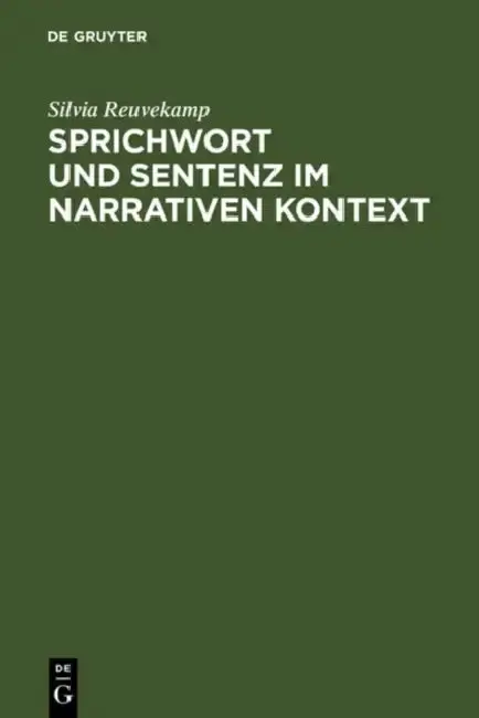 Cover of Sprichwort und Sentenz im narrativen Kontext
