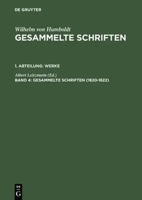 Cover of Gesammelte Schriften, Band 4, Gesammelte Schriften (1820-1822)
