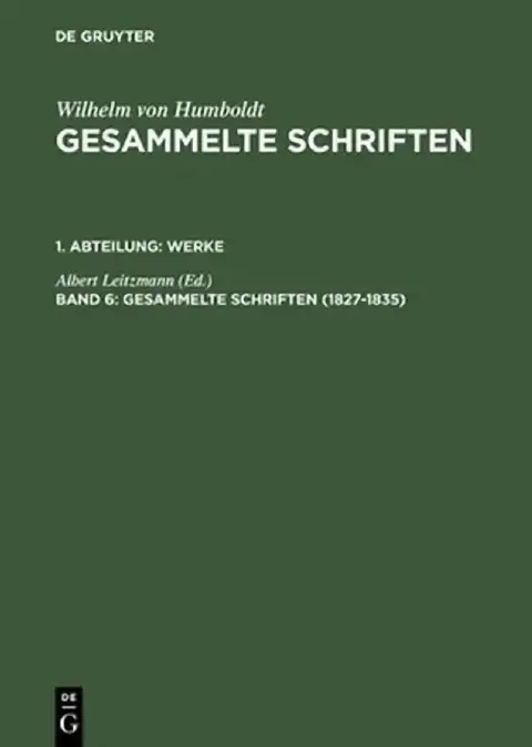 Cover of Gesammelte Schriften, Band 6, Gesammelte Schriften (1827-1835)