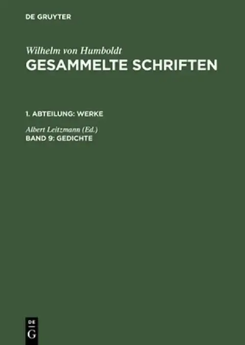 Cover of Gesammelte Schriften, Band 9, Gedichte