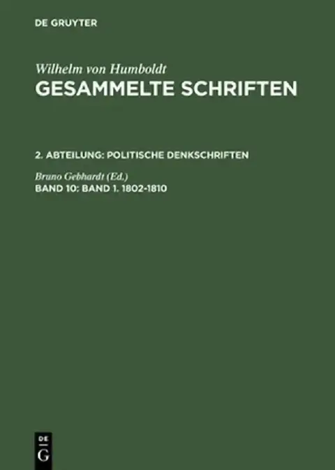 Cover of Gesammelte Schriften, Band 10, Band 1. 1802-1810