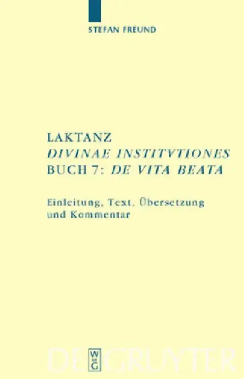 Cover of Laktanz. "Divinae institutiones". Buch 7