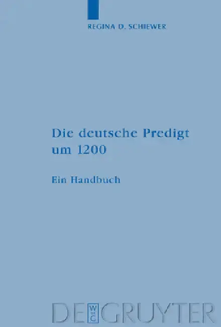 Cover of Die deutsche Predigt um 1200