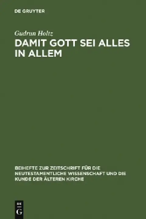Cover of Damit Gott sei alles in allem