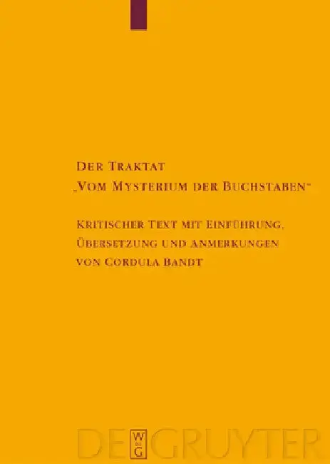 Cover of Der Traktat Vom Mysterium Der Buchstaben