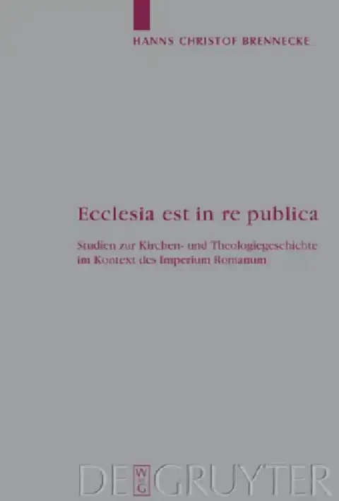 Cover of Ecclesia est in re publica