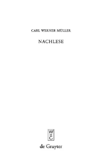 Cover of Nachlese
