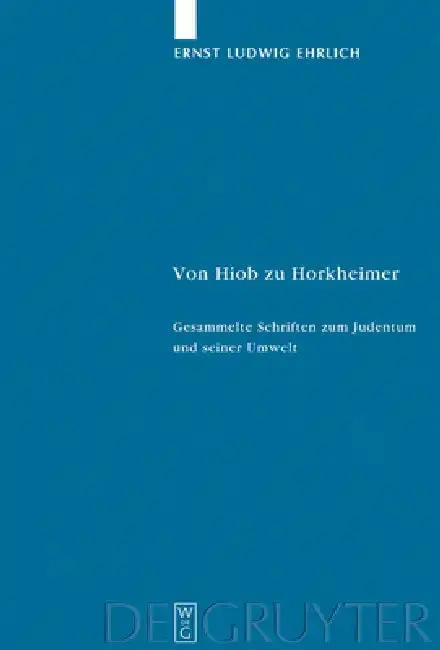 Cover of Von Hiob Zu Horkheimer