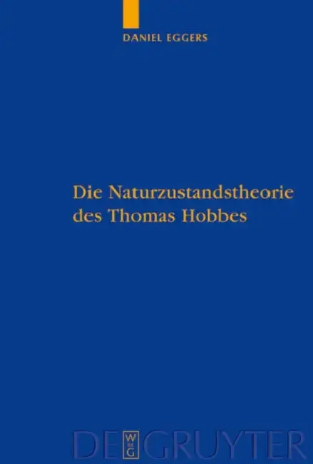 Cover of Die Naturzustandstheorie Des Thomas Hobbes