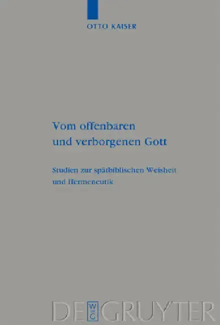 Cover of Vom offenbaren und verborgenen Gott