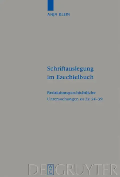 Cover of Schriftauslegung im Ezechielbuch
