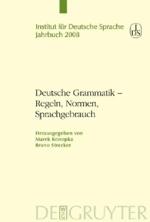 Cover of Deutsche Grammatik - Regeln, Normen, Sprachgebrauch