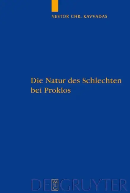 Cover of Die Natur des Schlechten bei Proklos