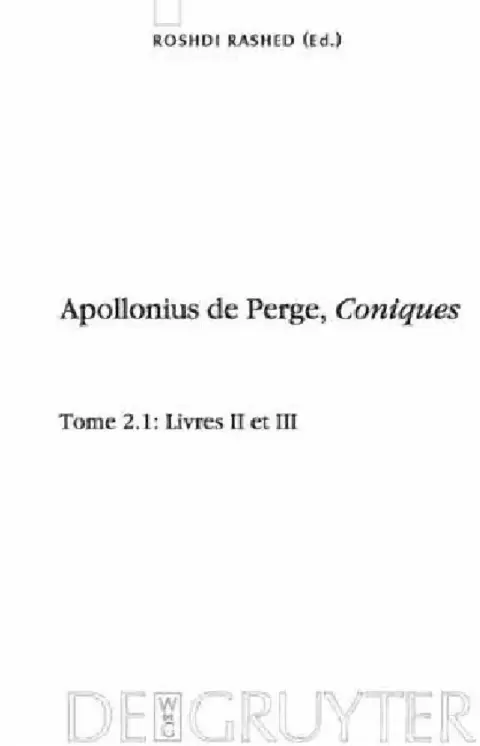Cover of Livres II et III. Commentaire historique et mathématique, édition et traduction du texte arabe