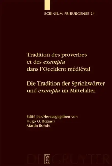 Cover of Tradition des proverbes et des exempla dans l'Occident médiéval / Die Tradition der Sprichwörter und exempla im Mittelalter