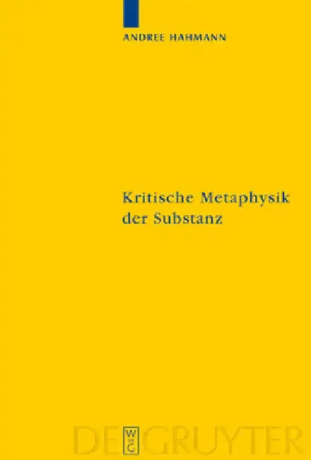 Cover of Kritische Metaphysik der Substanz