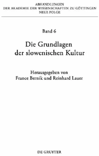 Cover of Die Grundlagen der slowenischen Kultur